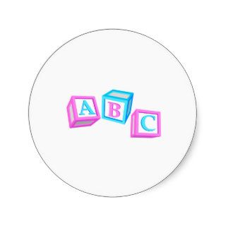 ABC Blocks Round Sticker