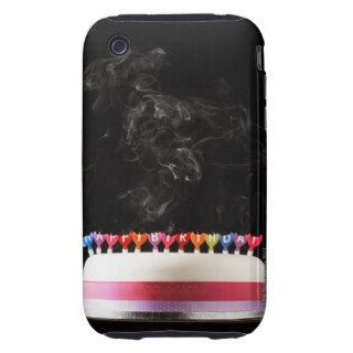 Iced cake with smoking melted happy birthday iPhone 3 tough cases