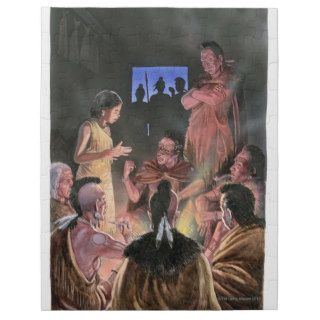 Illustration of Pocahontas speaking to her Jigsaw Puzzles