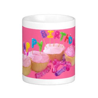 Happy Birthday Cupcake and Candles Coffee Mugs