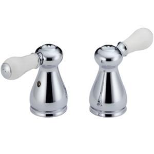 Delta Pair of Leland Lever Handles in Chrome for Bidets and 2 Handle Faucets H277