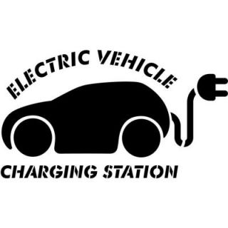Stencil Ease 48 in. Electric Vehicle Charging Station Stencil CC0787A48