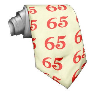 Number Sixty five 65th Birthday Gifts Custom Tie