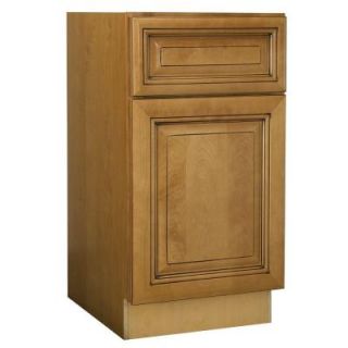 Home Decorators Collection Assembled 15x28.5x21 in. Desk Height Base Cabinet with 1 Door in Lewiston Toffee Glaze DDO15R LTG