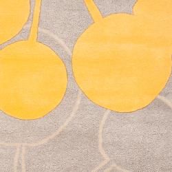 Jef Designs Hand tufted Grey/Yellow Contemporary Halesowen Wool Abstract Rug (5' x 8') Surya 5x8   6x9 Rugs