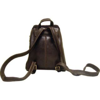 Women's LeDonne DS 030 Distressed Leather Chocolate LeDonne Leather Backpacks