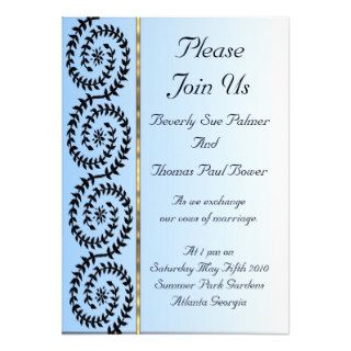Blue Fade Effect With Gold Effect Accent Personalized Announcement