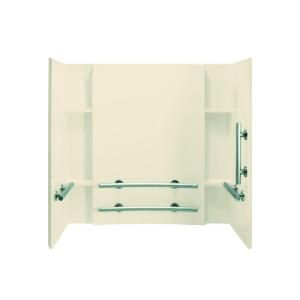Sterling Plumbing Accord 32 in. x 60 in. x 55 1/4 in. Three Piece Direct to Stud Tub and Shower Wall Set in Almond 71154123 47