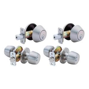Defiant Brandywine Stainless Steel Entry Knob and Single Cylinder Deadbolt Project Pack B86L1D