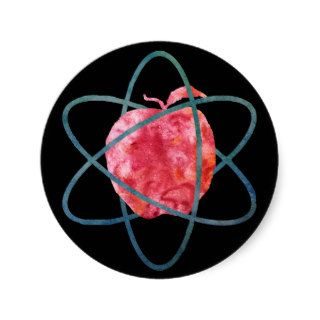 Atom Apple Round Sticker