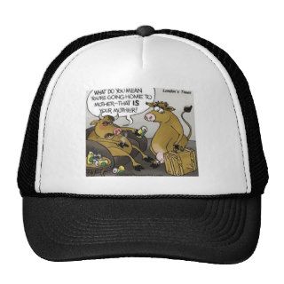 Cow Bull Divorce Funny Cartoon Gifts & Tees Trucker Hat