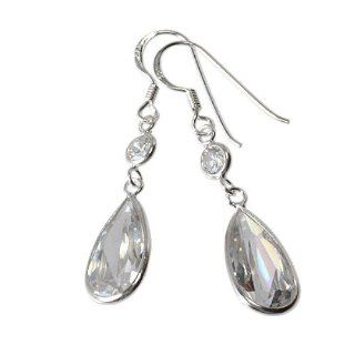 SilberDream Drop & Dangle earring white zirconia drop, 925 Sterling Silver SDO8601W SilberDream Jewelry