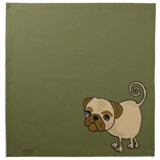 XX  Funny Pug Cartoon Puppy Dog Printed Napkin