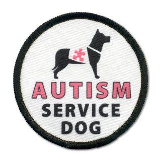 AUTISM SERVICE DOG Pink Medical Alert 4 inch Sew on Black Rim Patch 