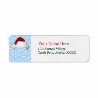 Santa Hat Template Christmas Return Address Labels