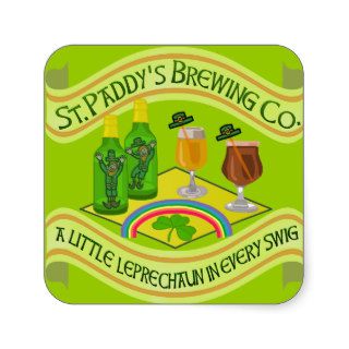 Funny Saint Patrick's Day Leprechaun Brewery Stickers