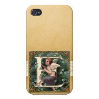 Vintage Cherub Angel Letter E iPhone 4 Case
