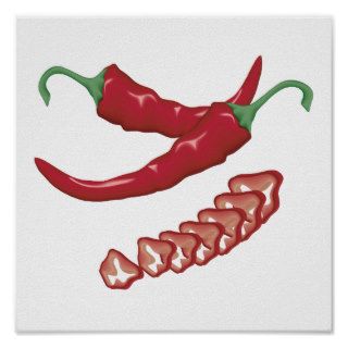 realistic red hot chili peppers graphic food desig poster
