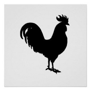 Rooster Silhouette Print