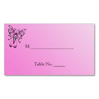 Modern Pink Butterfly Wedding Place Cards Business Card Template