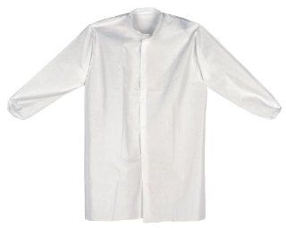 Dupont White 4XL Polypropylene Cleanroom Frock   Fits 31 in Chest   46 1/2 in Length   GE267SWH4X00300B [PRICE is per EACH]    