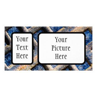 Dark Blue Metal Photo Greeting Card