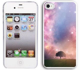 Apple iPhone 5 5S White 5W269 Hard Back Case Cover Color Beautiful Sky with Tree in Grass Cell Phones & Accessories