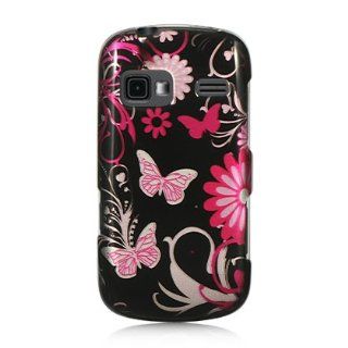 VMG For LG Rumor Reflex LN272 (LG Freedom) Cell Phone Graphic Image Design Faceplate Hard Case Cover   Pink Black Butterflies Floral Flower Cell Phones & Accessories