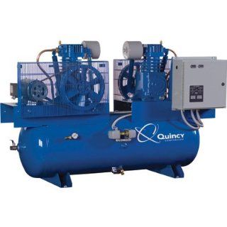Quincy Air Compressor Duplex, 7.5 HP, 460 Volt 3 Phase, Model# 273DC12DC46    
