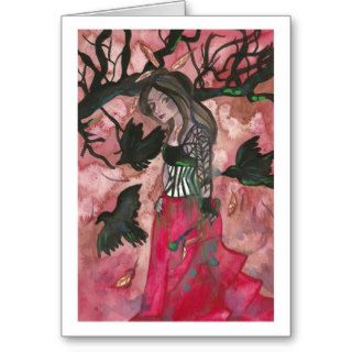Raven Witch Gothic Greeting Cards