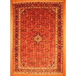Persian Hand knotted Tribal Hamadan Red/ Navy Wool Rug (7'6 x 10'9) 5x8   6x9 Rugs