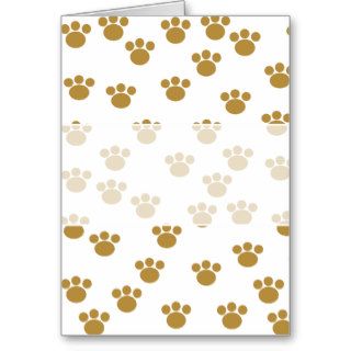 Animal Paw Prints. Brown and White Pattern. Card