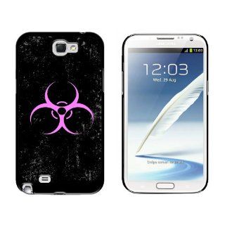 Biohazard Warning Symbol Pink Zombies Distressed   Snap On Hard Protective Case for Samsung Galaxy Note II 2   Black Cell Phones & Accessories