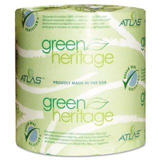 Atlas Green Heritage 276GREEN Green Heritage Bathroom Tissue, 2 Ply, 500 Sheets, White, 96 per Carton Health & Personal Care