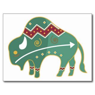 Postcard Buffalo Design Native American