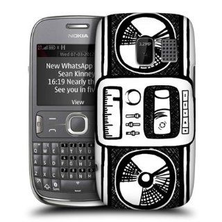 Head Case Designs Radio Sketch Hand Drawn Gadgets Hard Back Case Cover for Nokia Asha 302 Cell Phones & Accessories