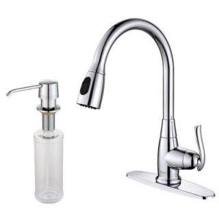 KRAUS Single Handle High Arc Pull Out Sprayer Kitchen Faucet and Dispenser in Chrome KPF 2230 KSD 30CH