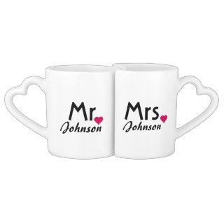 Personalized name Mr and Mrs mug set Couple Mugs