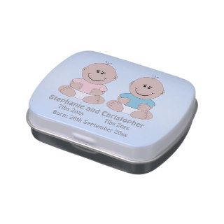 New Born Baby Twins Jelly Belly Candy Tin