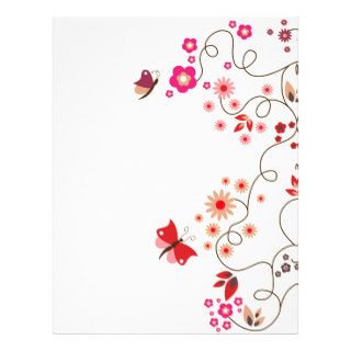 floral with butterfly letterhead template