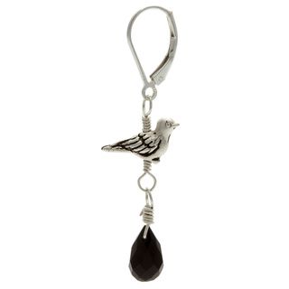Charming Life Sterling Silver 'Winter's Bird' Black Onyx Leverback Earrings Charming Life Fashion Earrings