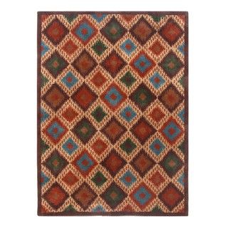 Blended Wool Ikat Stone Area Rug (5' x 7') 5x8   6x9 Rugs