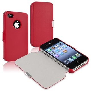 BasAcc Red Leather Case with Magnetic Flap for Apple iPhone 4/ 4S BasAcc Cases & Holders