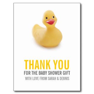 Yellow Ducky Baby Shower Thank You Post Cards