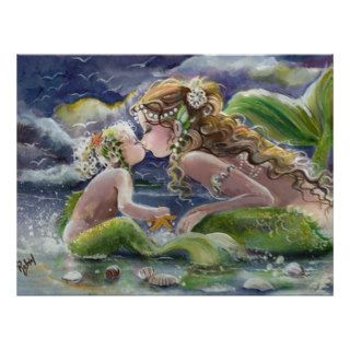 Kissing Mermaid and Baby poster