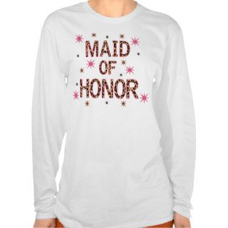 Leopard Maid of Honor Tee Shirts