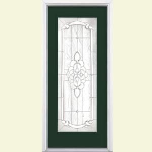Masonite Oakville Full Lite Painted Smooth Fiberglass Entry Door with Brickmold 37697