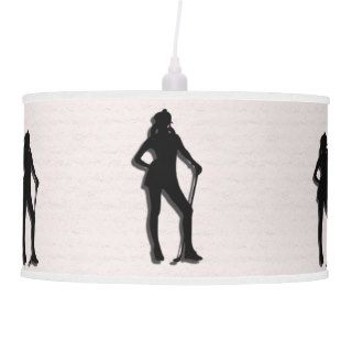 Lady Golf  Design White Shade Lamp