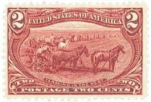 1898 Trans Mississippi Exposition Issue U.S. 2 Cents Stamp "Farming in the West" (#286)  