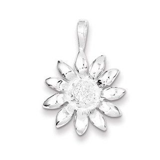 IceCarats Designer Jewelry Sterling Silver Sunflower Pendant IceCarats Jewelry